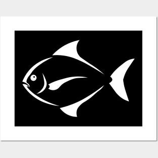 white piranha fish Posters and Art